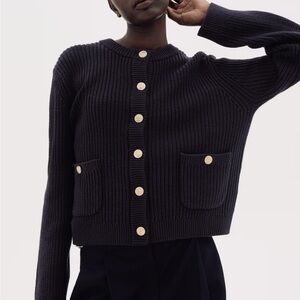 NWT H&M Navy Blue Rib Knit Cardigan